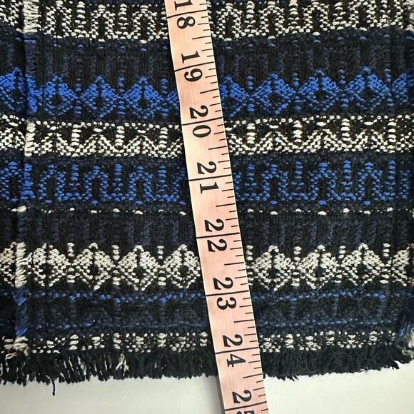 Rebecca Taylor Navy Striped Tweed Fringe-Hem Jacket Size 2 - Picture 8 of 10